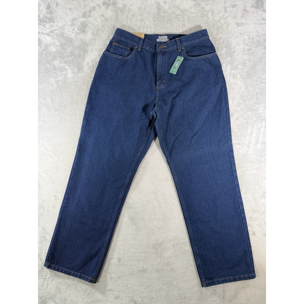 LL Bean Jeans Womens 14 Petite Blue Denim Original Fit Relaxed NWT